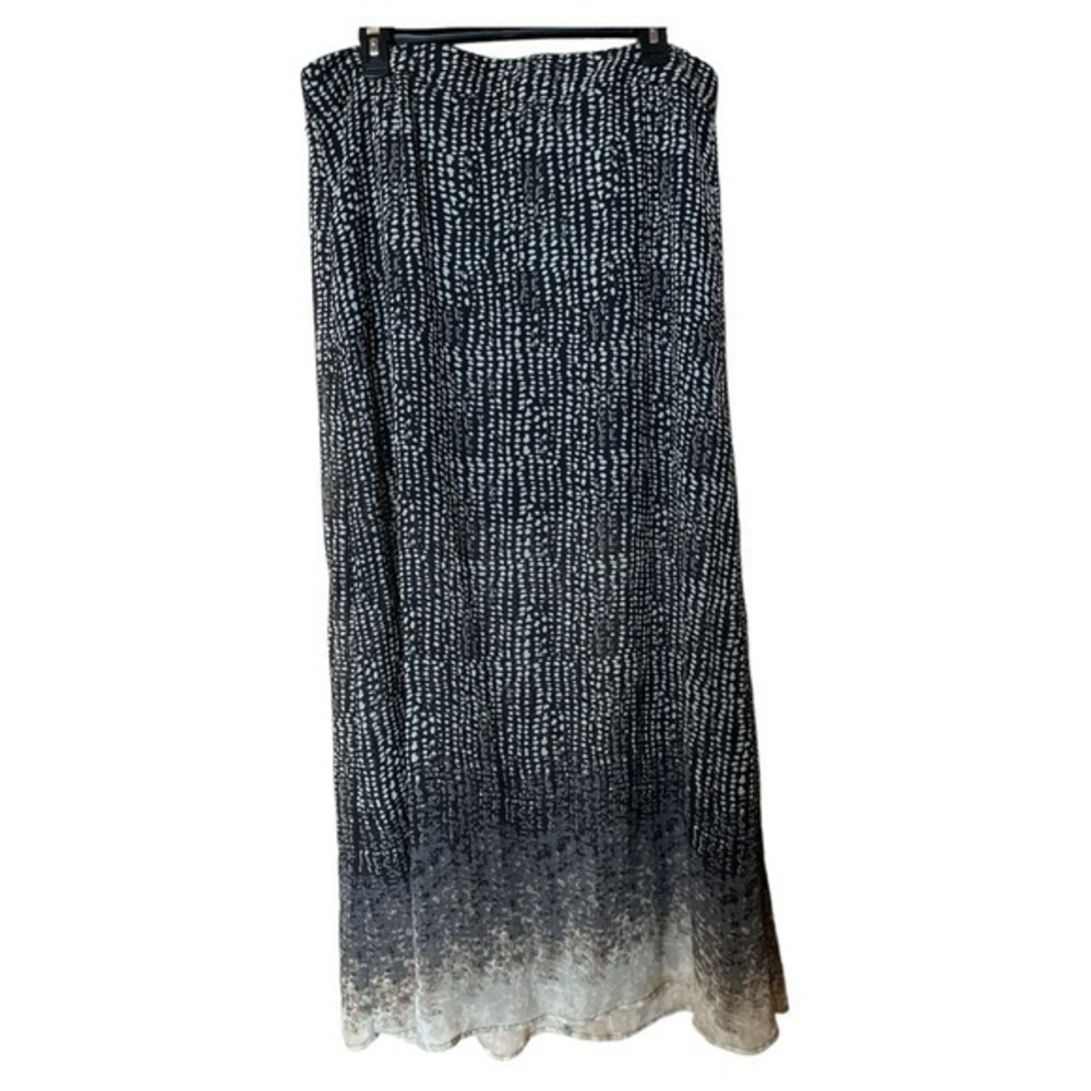 Maurices Maxi Skirt Sheer Lined‎ Pull On Black Tan Ombre Hem Size XL